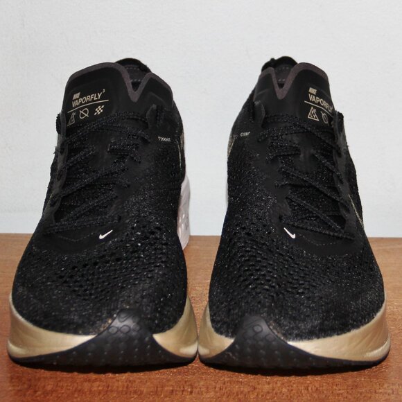 Nike ZoomX VaporFly Next% 3 Running Shoes Black Metallic Gold Men 7 7.5 9.5 - Picture 4 of 6
